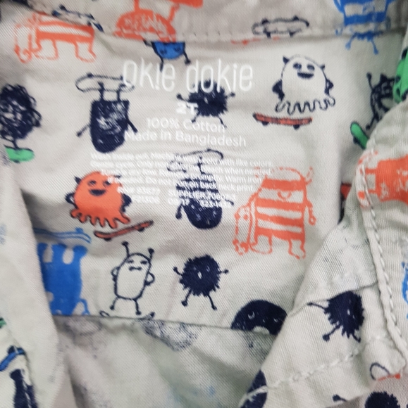 Monster Button Down Toddler Shirt - Picture 4 of 4